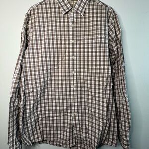 Eddie Bauer Men's Brown Plaid Button Down Shirt